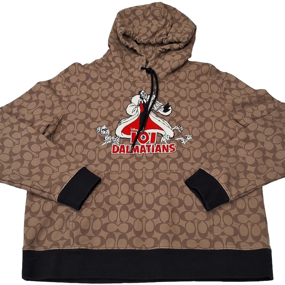 Disney X Coach~Women Brown Signature 101 Dalmatians Hoodie~Limited Edition~SM